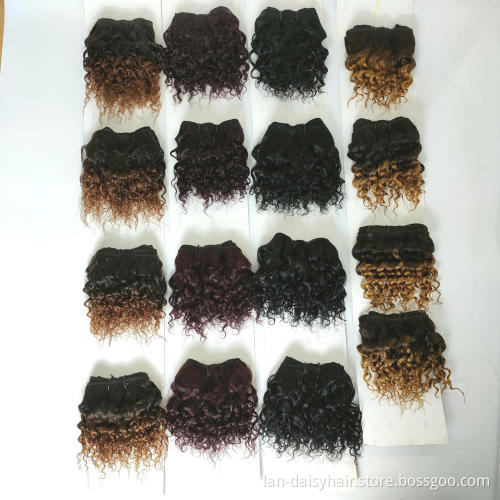 Wholesale Ombre 2 colors Brazilian  jerry curly  Human Hair Weave Bundles Virgin Cuticle Aligned Hair Extensions